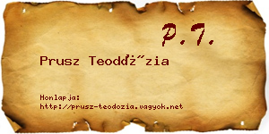 Prusz Teodózia névjegykártya